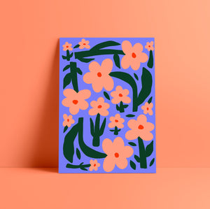 Print BLUE LAS FLORES