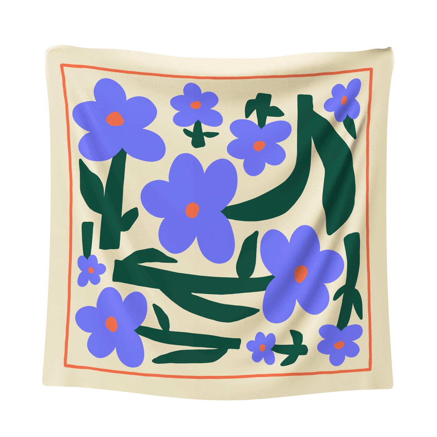 Pañuelo LAS FLORES CREMA